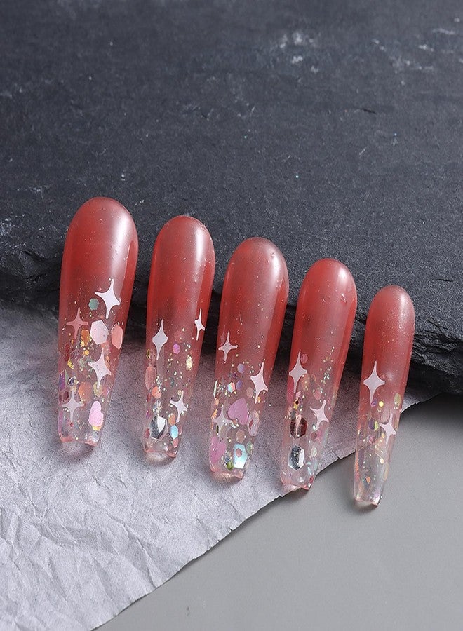 Vopintpy Hexagon Heart Nail Charms: 12 Grids Multi Color Holographic Mermaid Sequins Design Art Stickers for Women's Manicure Decoration - Image 5
